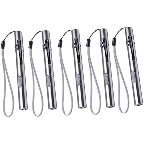 5 Pack Pen Light Flashlight Pocket Flashlight 400 Lumens Bright LED Mini Pen Torch Small Compact Penlight with Built-In Battery and USB Cable for Camping Outdoor Reading Repair Work Examination