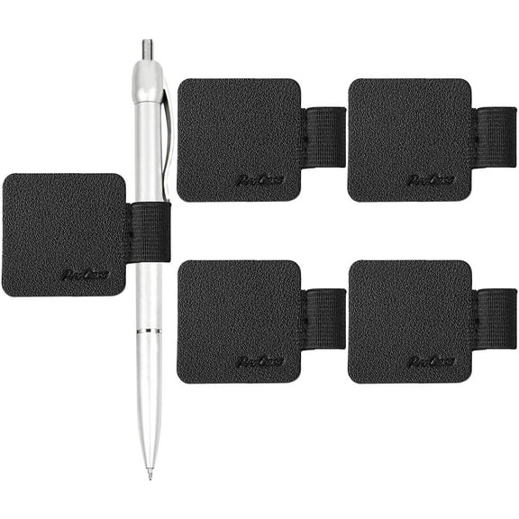 (5 Pack) Pen Loop Holder for Notebooks Journals Planners Tablet Case, Self Adhesive Leather Pencil with Elastic Pens, Pencil, Stylus -