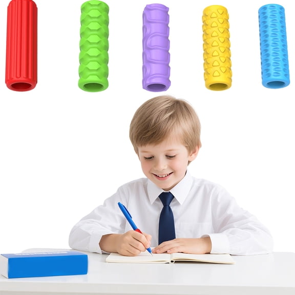 5-Pack Pencil Grips,Ergonomic Triangular Design with Guiding Grooves Corrects Grip,Soft Silicone & Non-Slip Texture,Universal Fit for &Adults Left/Right Handed Writing,Drawing