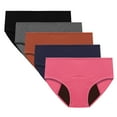 thumbnail image 1 of 5 Pack Period Underwear Heavy Flow Women Absorbent Leak Proof Panty Postpartum Pants Menstrual Panties Briefs, 1 of 7