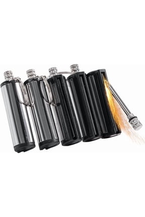 5-Pack Permanent Match Lighter - Waterproof Keychain Survival Tool for Camping, Candles & Emergency, Emergency Fire Starter Striker Set