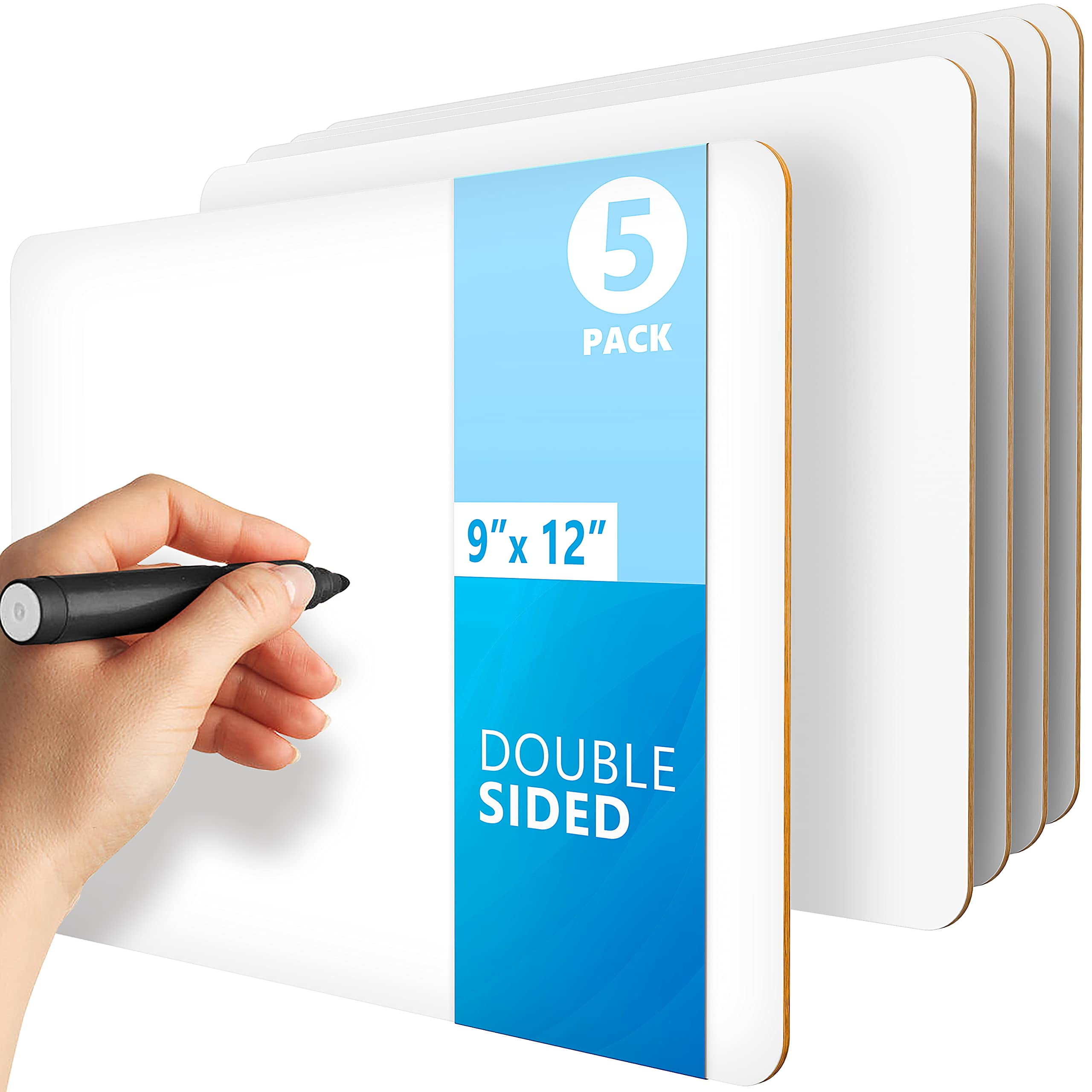 5 Pack Personal White Boards for Students 9x12 Dry Erase Boards