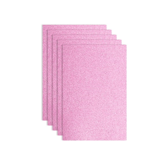 5 Pack Pink Glitters Foam Sheets, 8 x 12 Inch Self-Adhesive Sparkle EVA Foam Sheets for Crafting(1.5mm Thick)