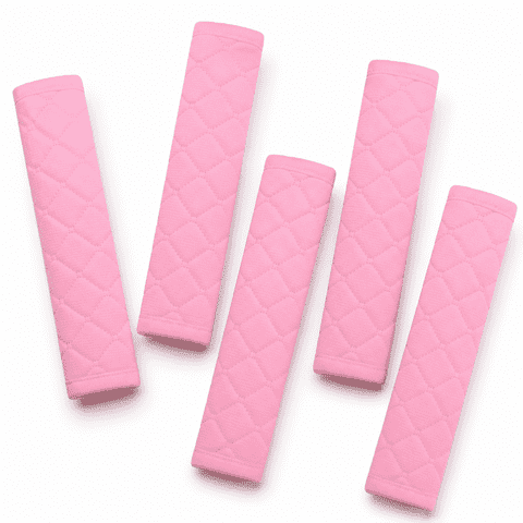 5Pack Pink Velveteen Car Seat Belt Cover Pads, 10.63 Inch Universal Shoulder Neck Cushion for All Vehicles