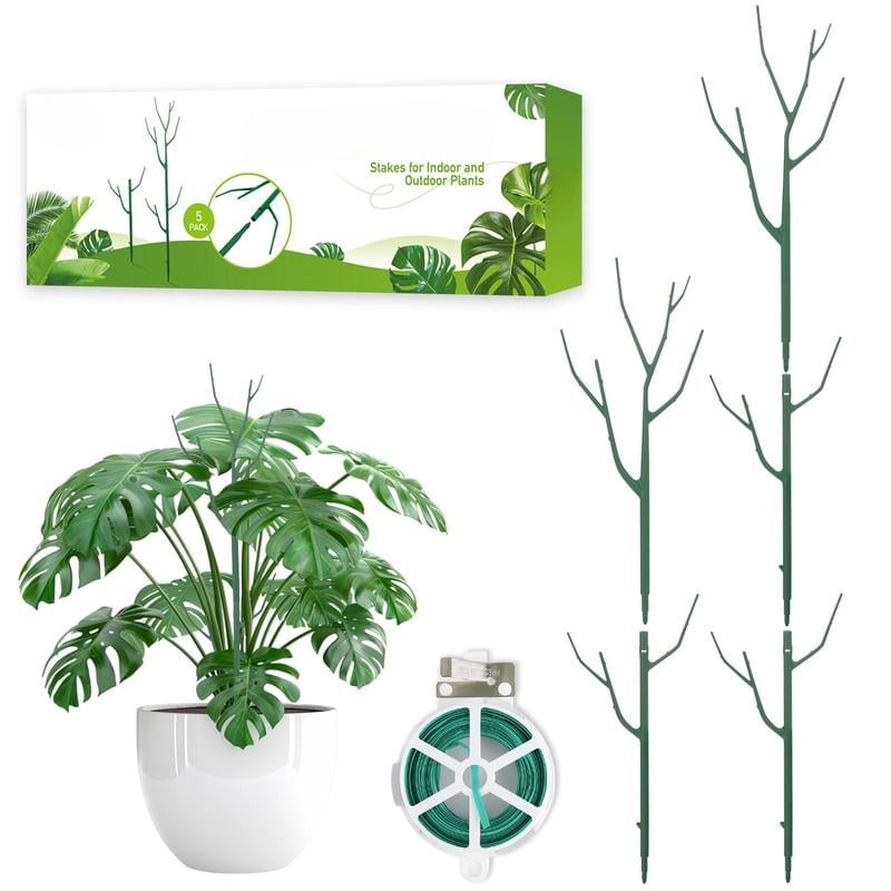 5 Pack Plant Support Stakes,Plant Stakes for Indoor and Outdoor Plants ...