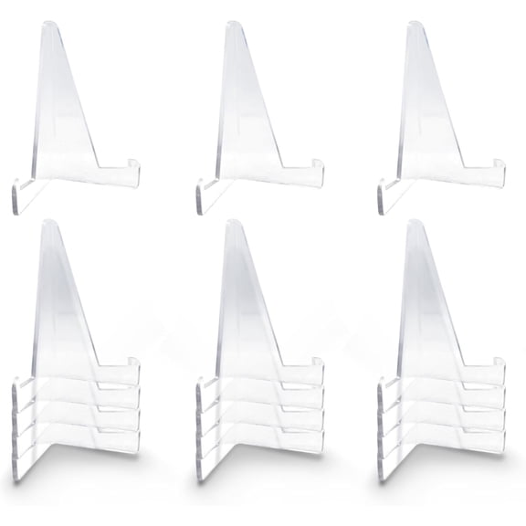 5 Pack Plastic Card Display Stand - Super Hard Clear Display for Baseball, Sports, Trading & Coin Cards - Durable & Sturdy Design