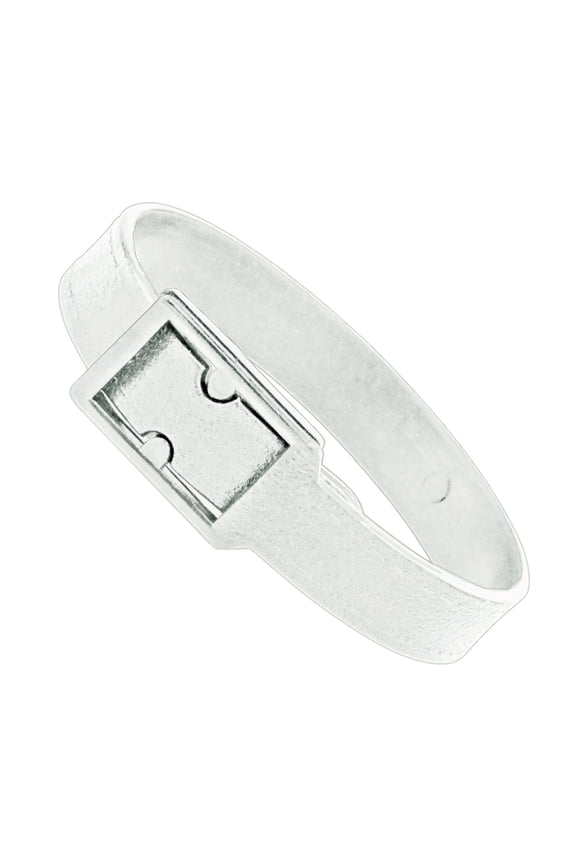 5 Pack - Plastic Luggage Tag Strap with Secure Post & Notch Buckle - 7 3/8" x 3/8 " Stylish Replacement Loop Straps for Slot Hole Bag Tags or I’D Name Badges by Specialist ID (White)