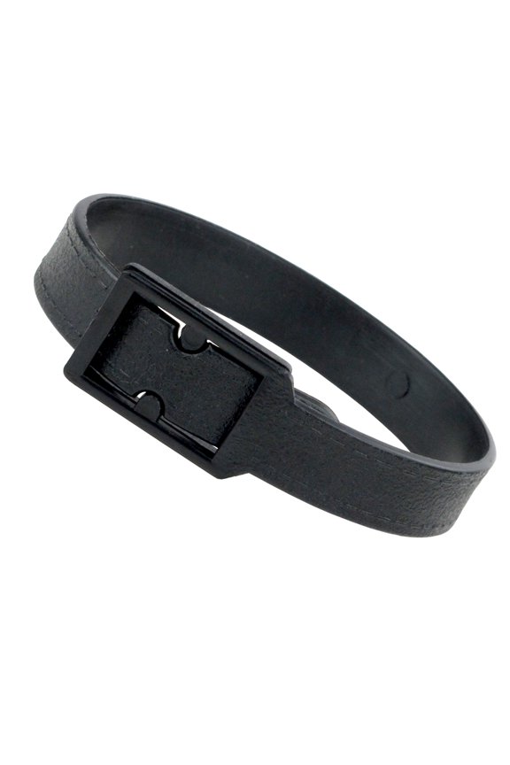 5 Pack - Plastic Luggage Tag Strap with Secure Post & Notch Buckle - 7 3/8" x 3/8 " Stylish Replacement Loop Straps for Slot Hole Bag Tags or I’D Name Badges by Specialist ID (Black)