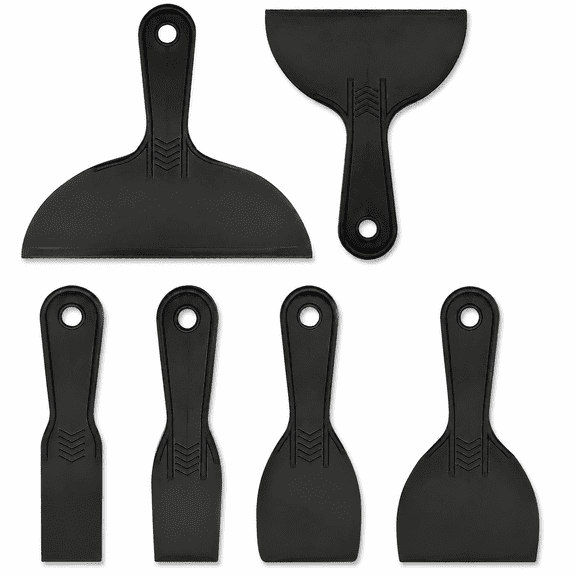 5 Pack Plastic Putty Knife Set, Spackling Scraper Tools for Wall Patching and Painting