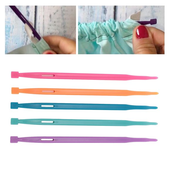 5-Pack Plastic Sewing Thang Tools with Large Eyes for Quilting and Fabric Crafting - Assorted Colors 5Pcs plastic