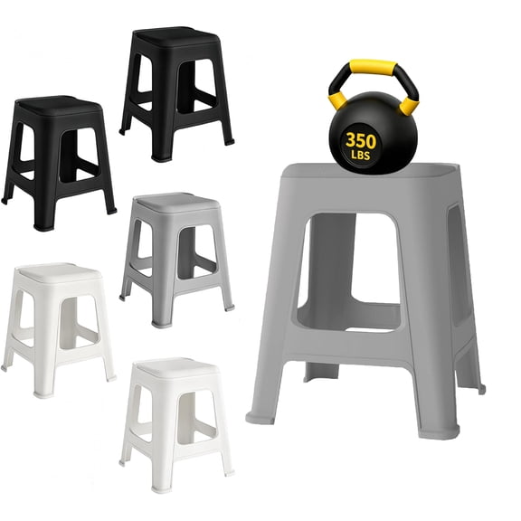 5 Pack Plastic Stools, Linor 18.8"H Stackable School Chairs, Nesting Stacking Stool, Portable Backless Chairs for Classroom, Home