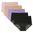 thumbnail image 1 of 5 Pack Plus Size Womens High Waist Underwear Lace Tummy Control Stretch Panties Butt-Lifting Ladies Briefs Shapewear M, 1 of 7