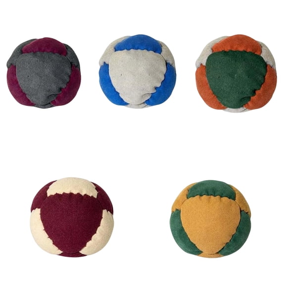 5 Pack Plush Footbag Hacky Sack Ball Set for Coordination Training, Soft Non Bouncing Juggling Ball with Reinforced Stitching, Beginner Friendly Outdoor Practice Balls