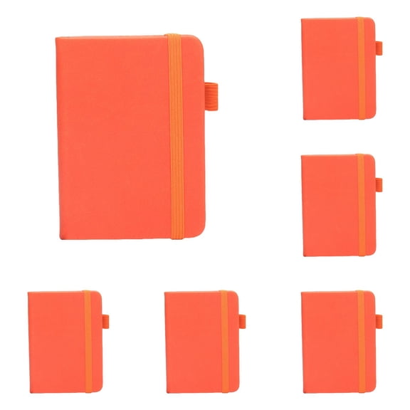 5 Pack Pocket Notebook Journal, Mini Hardcover College Ruled Notepad, Portable Writing Notebook with Date Page for Daily Office Working, Personal Notes and Doodling, Orange, 3.2”x 4.3”