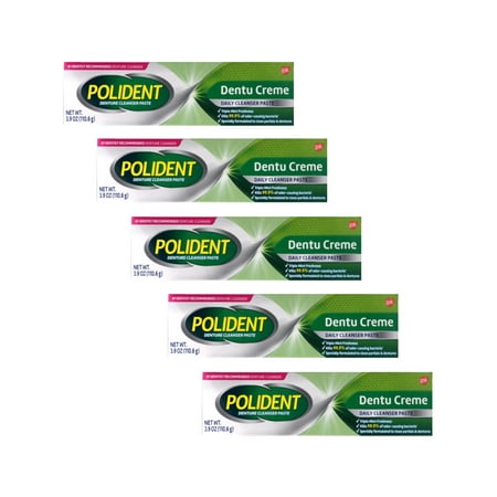 5 Pack - Polident Dentu-Creme Denture Toothpaste, 3.9 Oz Each