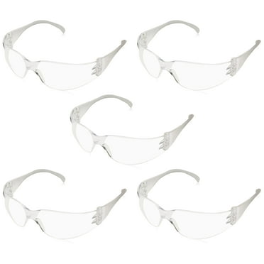 5 Pack Polycarbonate ANSI Z87.1 Safety Glasses with Clear Lens - Wrap Around One-Piece Design