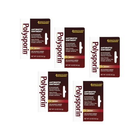 5 Pack - Polysporin First Aid Antibiotic Ointment 0.50oz Each