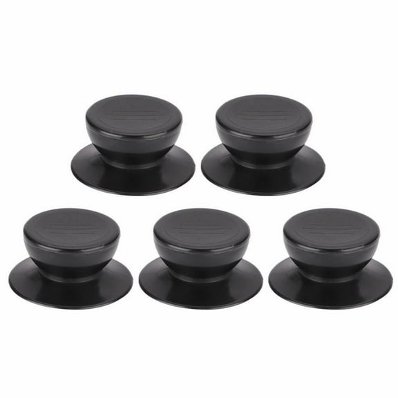 5 Pack Pot Lid Top Replacement Knob with Screws,Pot Lid Knob Handle,Heat Resistant & Ergonomic Design,Universal Pot Lid Knob Top Replacement,Easy-to-Install,Black(2.2x2.2x1")(Black)