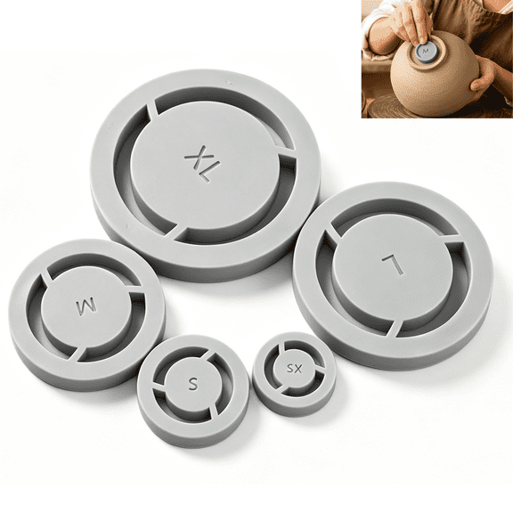 5 Pack Pottery Foot Ring Tool, Clay Base Maker Press for Even Ceramic, Aligned Foot Ring Template for Ceramics for Bowls, Mugs
