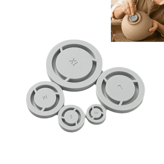 5 Pack Pottery Foot Ring Tool, Clay Base Maker Press for Even Ceramic, Aligned Foot Ring Template for Ceramics for Bowls, Mugs