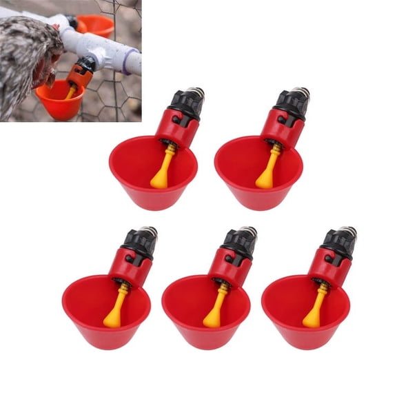 5 Pack Poultry Water Drinking Cups Chicken Hen Plastic Automatic Drinker
