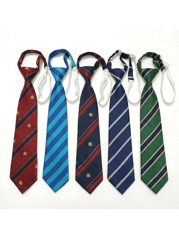 5 Pack Pre-Tied Ties with Fun Prints, Adjustable Neckties for Men Women, Casual Formal Wedding School