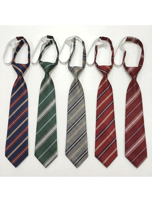 5 Pack Pre-Tied Ties with Fun Prints, Adjustable Neckties for Men Women, Casual Formal Wedding School