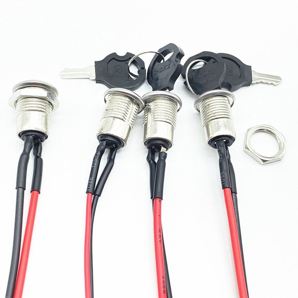 5 Pack Pre-Wired 12Mm Key Switch, On/Off Metal Key Switch, Maintain ...