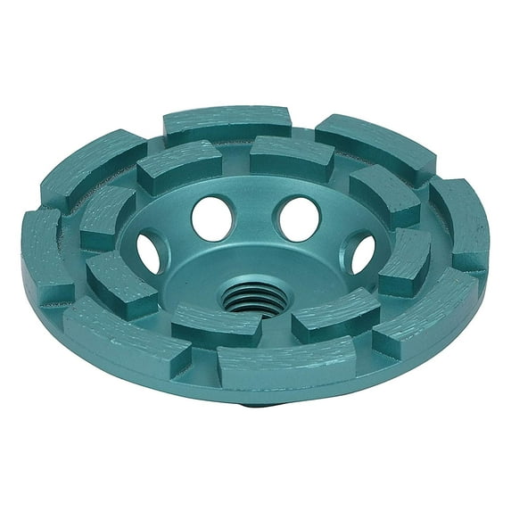 5-Pack Premium 4 Inch Diamond Cup Wheel for Grinding Concrete and Masonry, Double Row, Non-Threaded