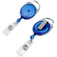 thumbnail image 1 of 5 Pack - Premium Badge Reel with Carabiner & Belt Clip - Dual Clip Retractable ID Holder with Reinforced Vinyl Strap Clip to Attach Access Key Card, Keychain or Name Tag by Specialist ID (Royal Blue), 1 of 7