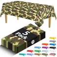 thumbnail image 1 of 5 Pack Premium Camo Plastic Tablecloth - 108 x 54 in. Army Birthday Party Decorations - Disposable Army Party Decorations Plastic Table Cloth - Decorative Rectangle Table Cover - Camouflage Tablecloth, 1 of 6
