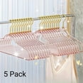 thumbnail image 1 of 5 Pack Premium Heavy Duty Glitter Acrylic Hangers, Clear Invisible Clothes Hangers, Durable Plastic Clothes Hangers with Bling Glitter, Pants, Suits, Shirts, Skirts& Dress Clothes, Closet Organizer, 1 of 7