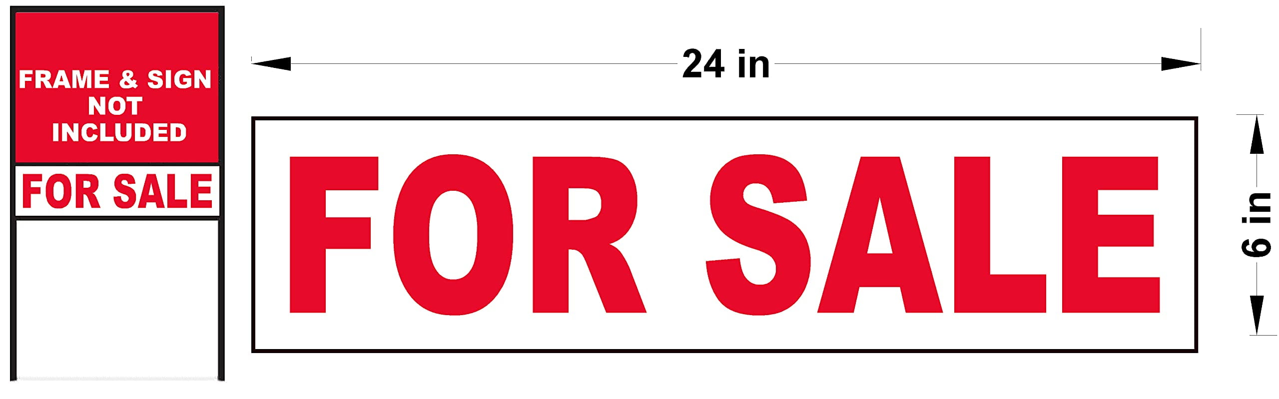 5 Pack Premium Metal Sign Rider 6” x 24" (FOR SALE) Printed Double Sides
