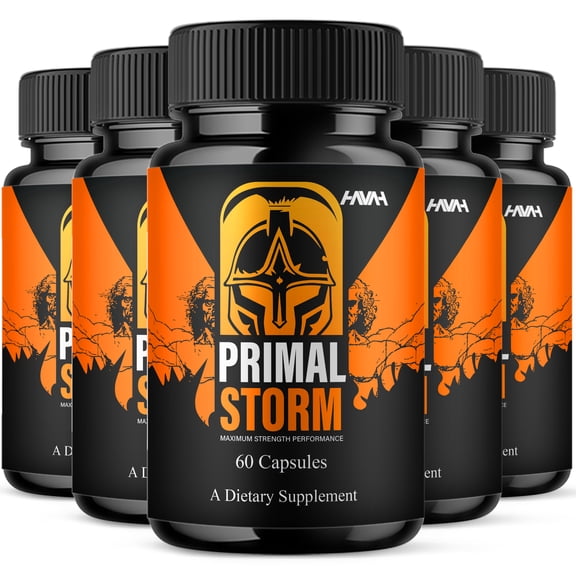 (5 Pack) Primal Storm Overall Support Capsules, Primal Storm Male Supplement (300 Capsules)