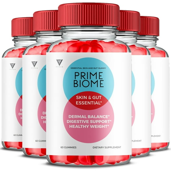 (5 Pack) Prime Biome Gummies PrimeBiome Skin & Gut Supplement (300 Gummies)
