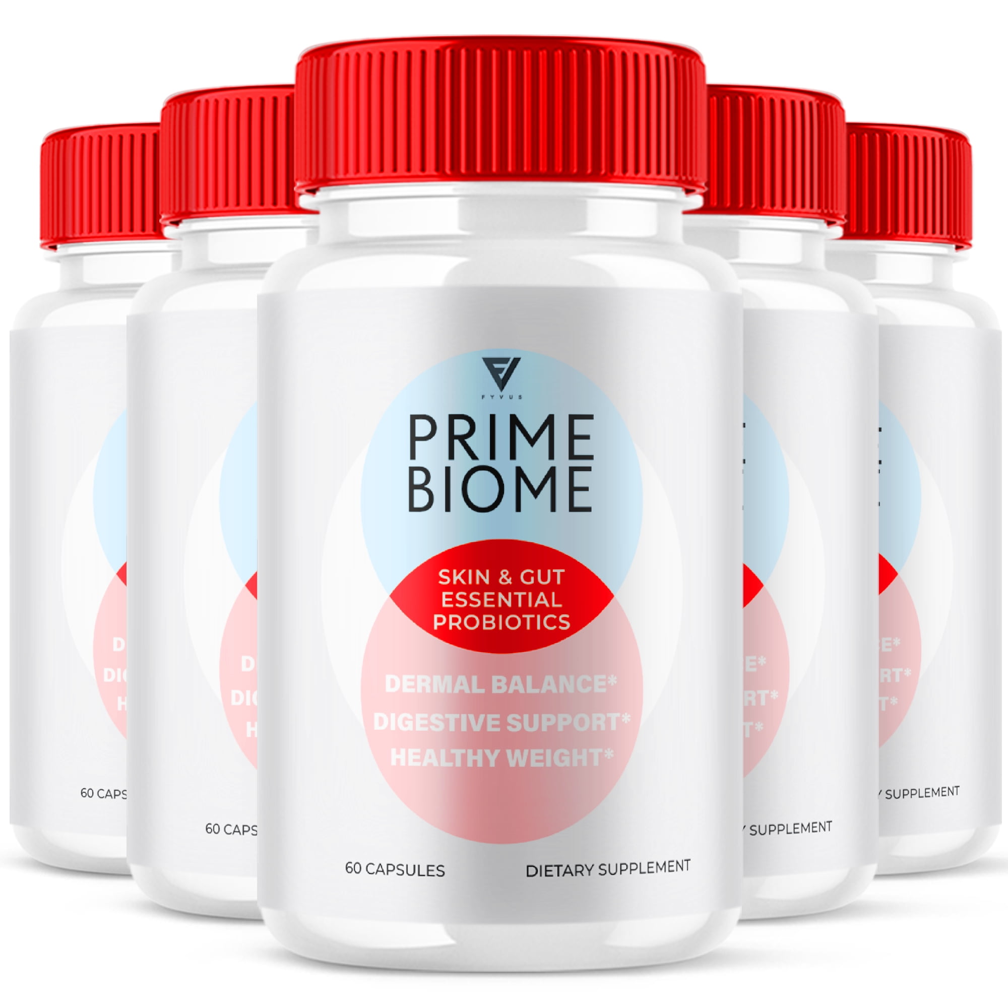 (5 Pack) Prime Biome Probiotic Supplement PrimeBiome Capsules ...