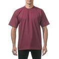 thumbnail image 1 of 5 Pack Pro Club Men's Heavyweight Short Sleeve Tee T-Shirt - Maroon - Medium, 1 of 4