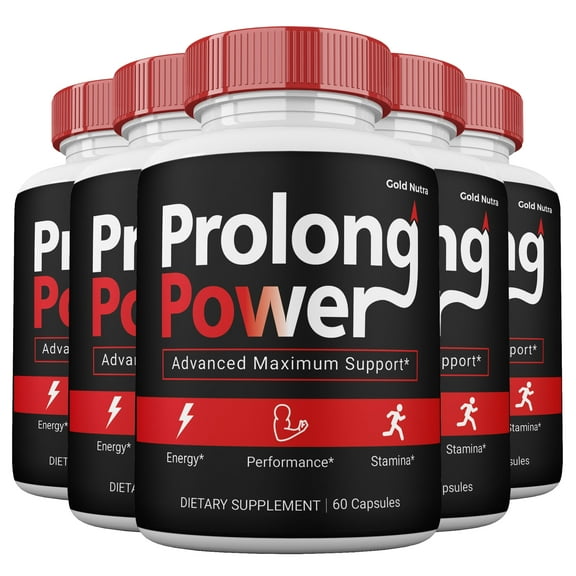 (5 Pack) Prolong Power, Maximum Performance Male Supplement, Prolong Power Capsules for Men, 5 Month Supply