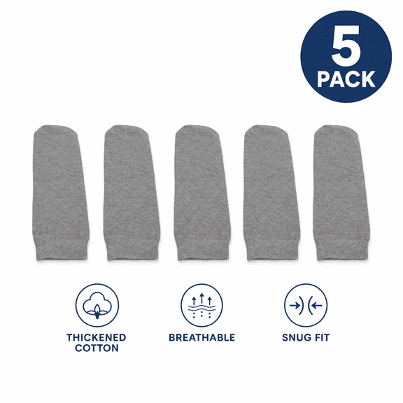 5 Pack Prosthetic Socks Stump Shrinkers for Amputees, Thickened Cotton Breathable Leg Liner Socks for Daily Comfort, L, Grey