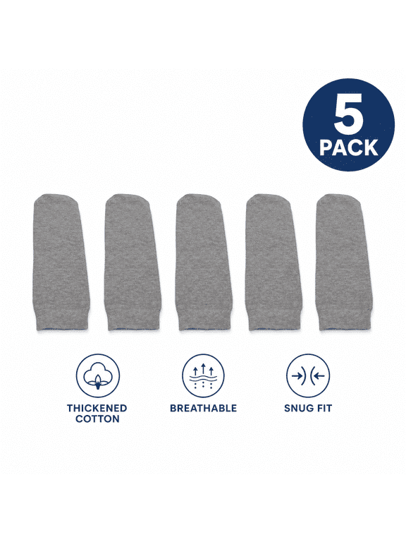5 Pack Prosthetic Socks Stump Shrinkers for Amputees, Thickened Cotton Breathable Leg Liner Socks for Daily Comfort, L, Grey