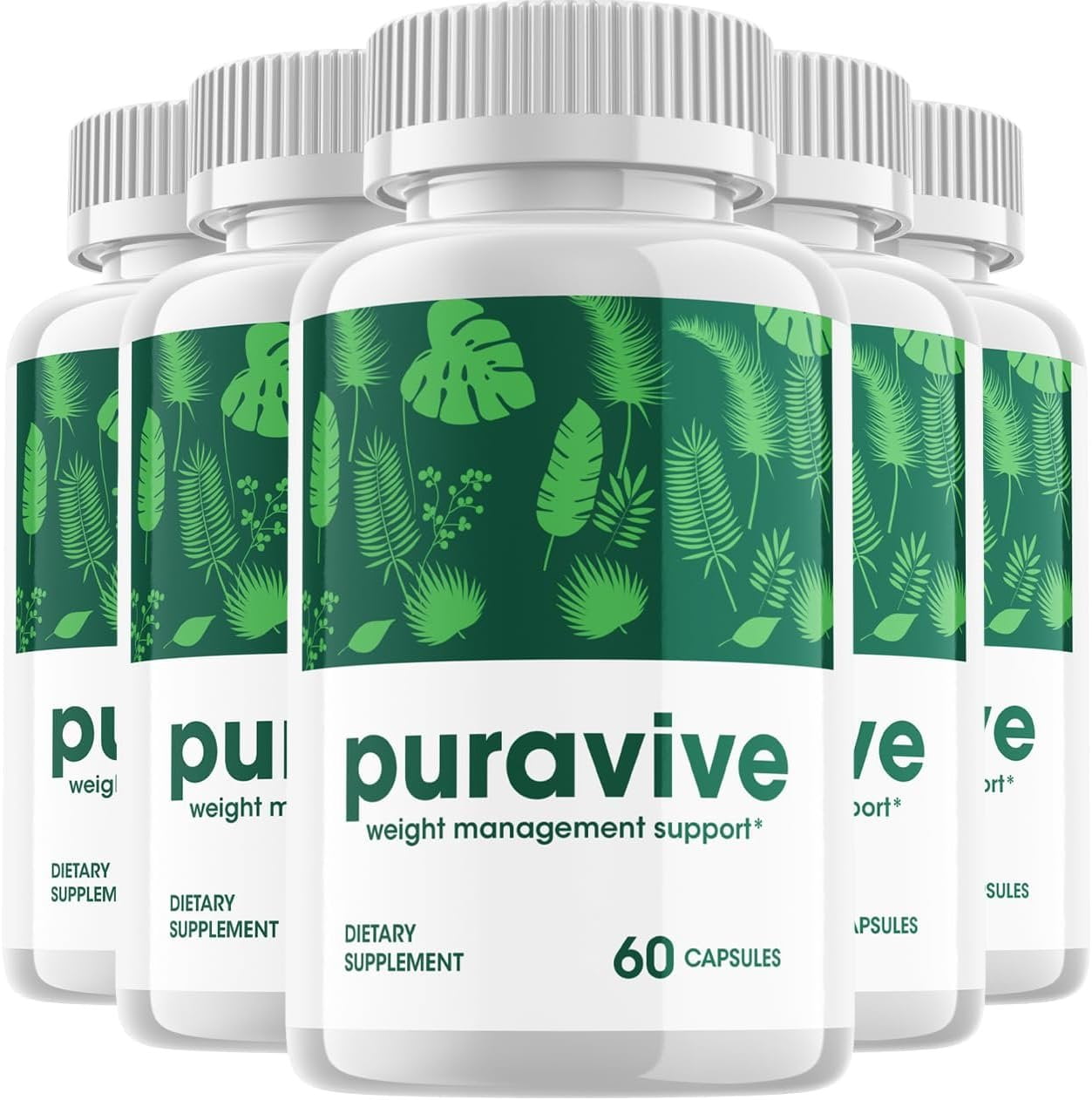 5 Pack Puravive Extra Strength Pills - Official - Keto Puravive Advanced Formula Raspberry Ketone Dietary Support Supplement PureViva Men Women 300 Capsules