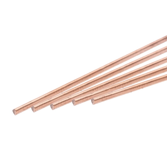 Uxcell Pure Copper Round Rod Diameter Length Solid Copper Rod Lathe Bar Stock for Metal Craft 1.6 x 250mm 5pcs