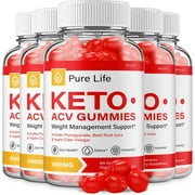 5 Pack Pure Life Keto ACV Gummies - Advanced Formula Pure Life Keto Apple Cider Vinegar Gummies 1000mg 300 Gummies