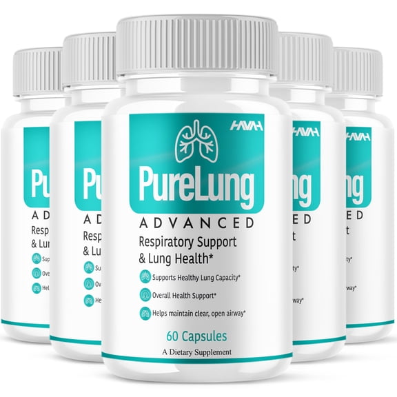(5 Pack) Pure Lung Advanced Wellness Lung Support, PureLung Supplement (300 Capsules)