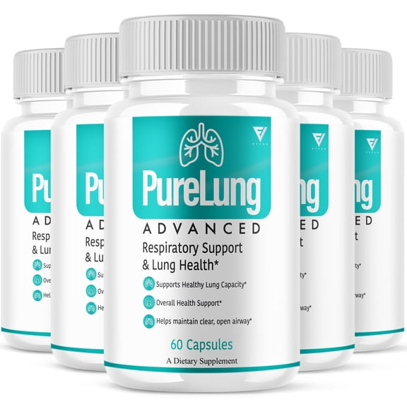 (5 Pack) Pure Lung Advanced Wellness Support, PureLung Health Supplement (300 Capsules)