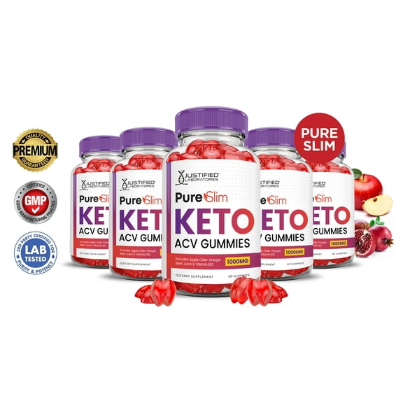 (5 Pack) Pure Slim Keto ACV Gummies 1000MG Dietary Supplement 300 Gummys