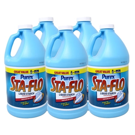 5 Pack - Purex Sta-Flo Liquid Starch, Concentrated, Great for Crafts 64 Fl Oz