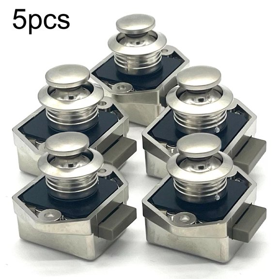 5 Pack Push Button Locks For Cabinet Cupboard Campervan Motorhome Storage