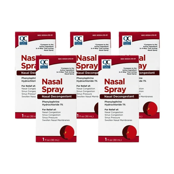 5 Pack Quality Choice 4 Way Acting Nasal Spray 1oz Each