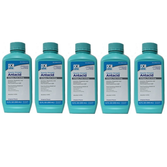 5 Pack Quality Choice Antacid Regular Strength Mylanta Antigas 12 Oz Each